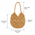 beige-check-crochet-tote-bag - Image 5