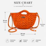 Orange woven pearl bag - Image 5