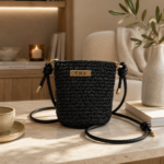 Black crochet crossbody bag - Image 3