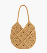 beige-check-crochet-tote-bag