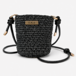 Black crochet crossbody bag