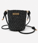 Black crochet crossbody bag