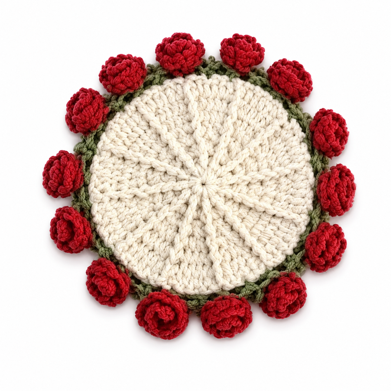 ChatGPT Image 2026年9月2日 15_38_42 Rose bouquet crochet coasters - Image 1