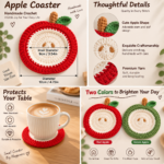 3D Apple Knitted Coaster - Image 5