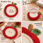 3D Apple Knitted Coaster - Image 4