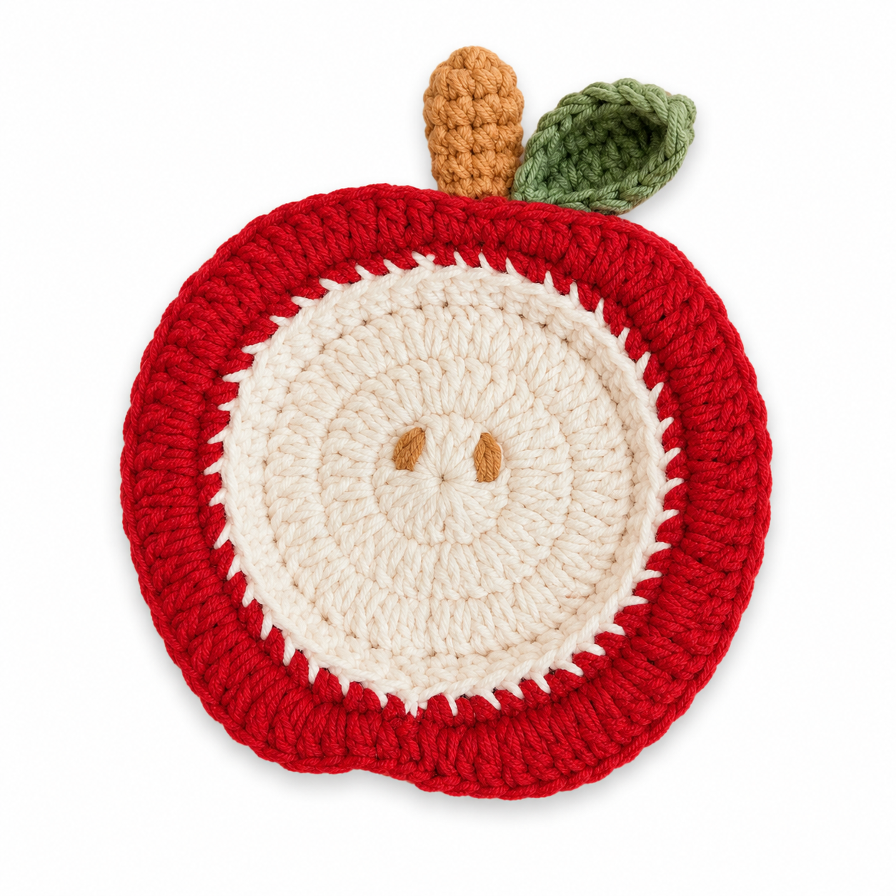 Codex 图像 2026年9月4日 16_30_46 3D Apple Knitted Coaster - Image 1