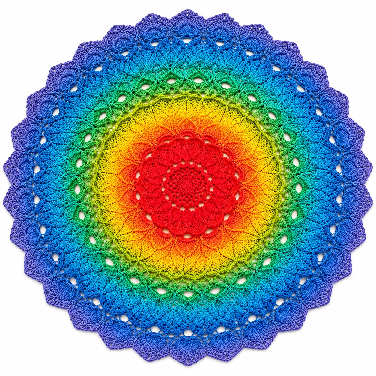 Codex 图像 2026年9月6日 11_17_29 Rainbow Mandala Crochet Rug - Image 1