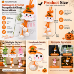 ThreadNet Studio Halloween Crochet Ghost Decorations - Image 5