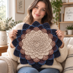 Handmade Crochet Mandala Flower Mat - Image 3