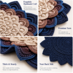 Handmade Crochet Mandala Flower Mat - Image 4